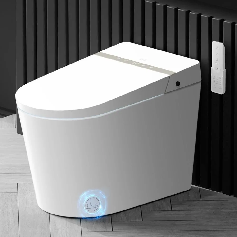 

Smart Toilet Bidet,Auto Open/Close Lid,Blackout Flush,Heated Seat,Dual Auto Flush,Foot Sensor Operation,LED Display