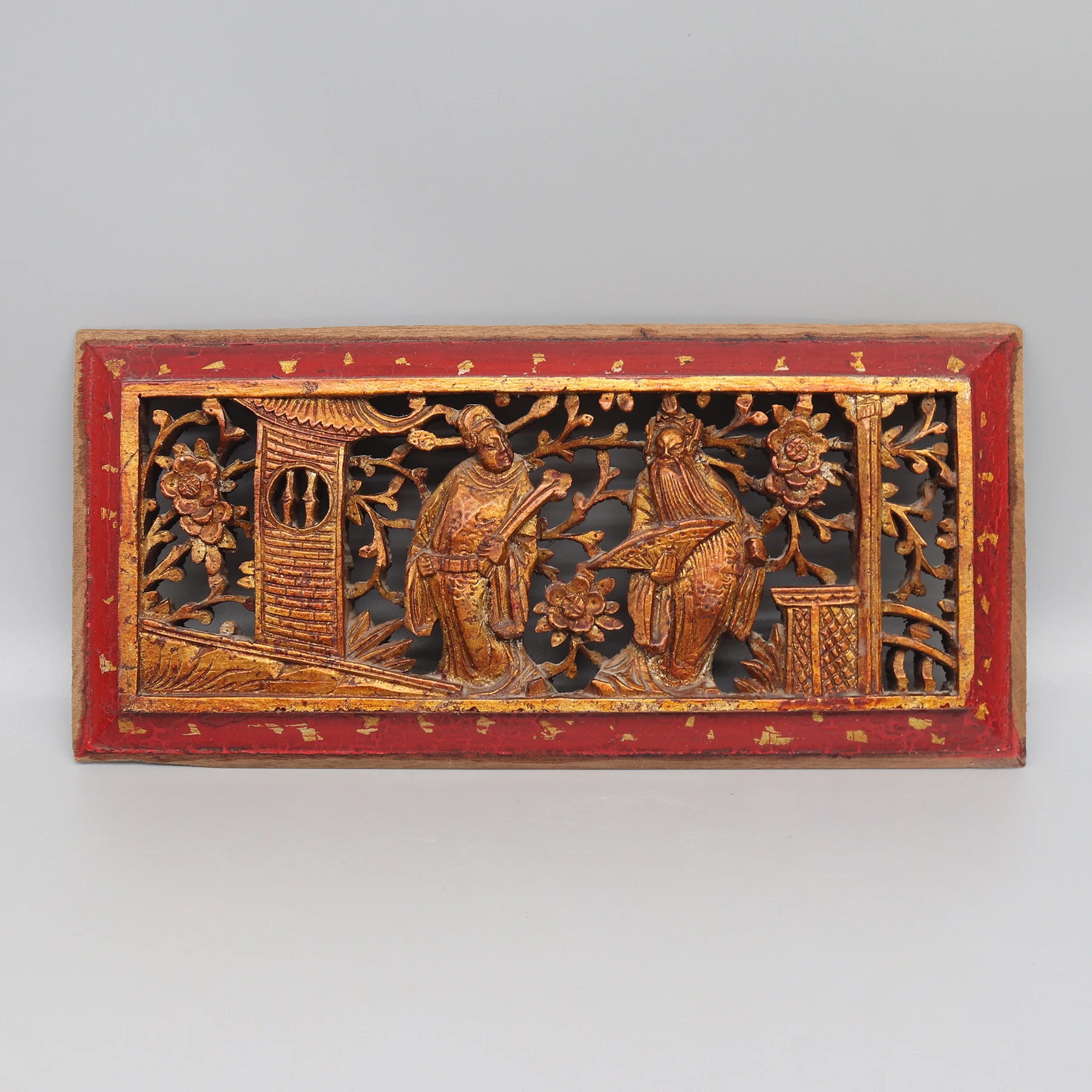 

Set of 3 Wooden Carvings from Old Canopy Bed, Wall Decoration, Collectible