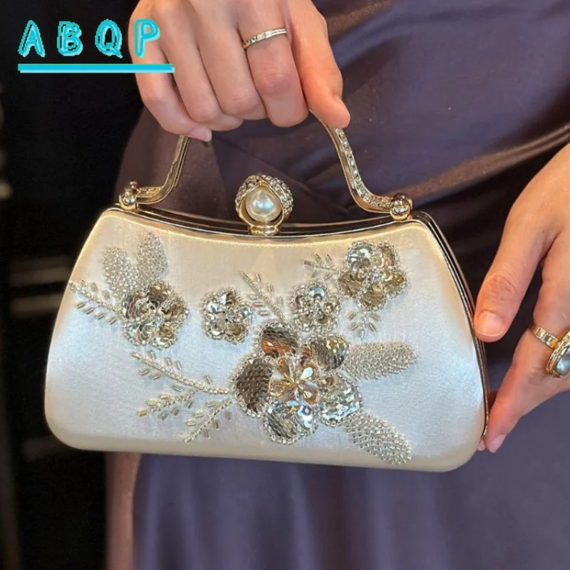 New Dinner Women's Bag with Diamonds Shiny Dinner Party Handbag Luxury Brand Diamond-encrusted Women's Shoulder Messenger Bag