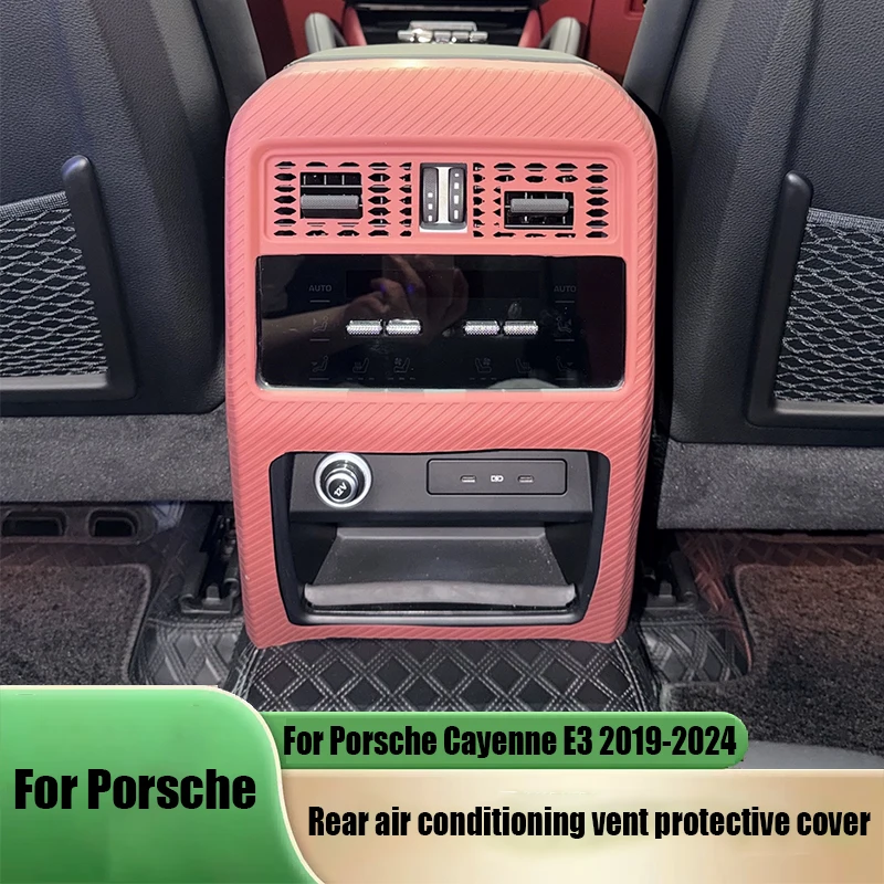 For Porsche Cayenne E3 2019 2020 2021 2022 2023 2024 Silicone material rear exhaust vent anti kick cover car interior supplies
