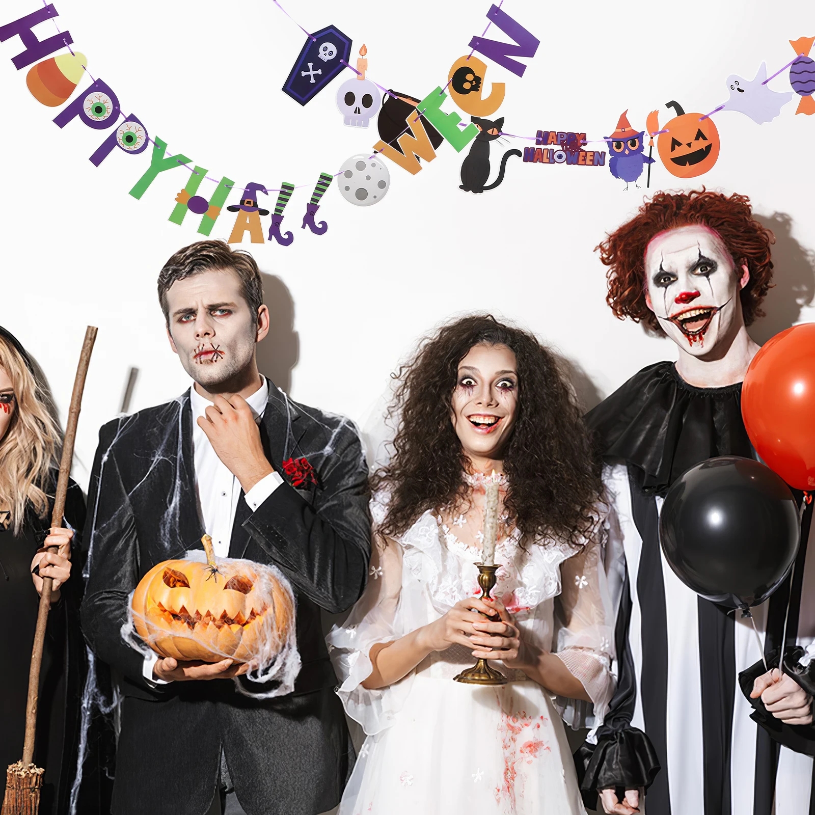 

2pcs Halloween Banner Hanging Decorative Banners Party Home Decoration Festive Spooky Haunted House Carnival Ghost Festival