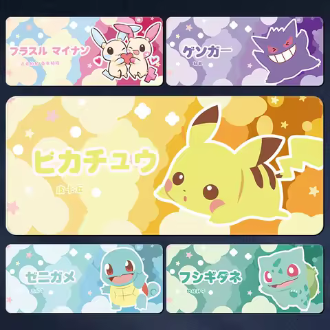 Pokemon Anime Large Mouse Pad Pikachu Gengar Snorlax Eevee XXL Mousepad Computer Laptop Keyboard Pad Gaming Accessories Desk Mat