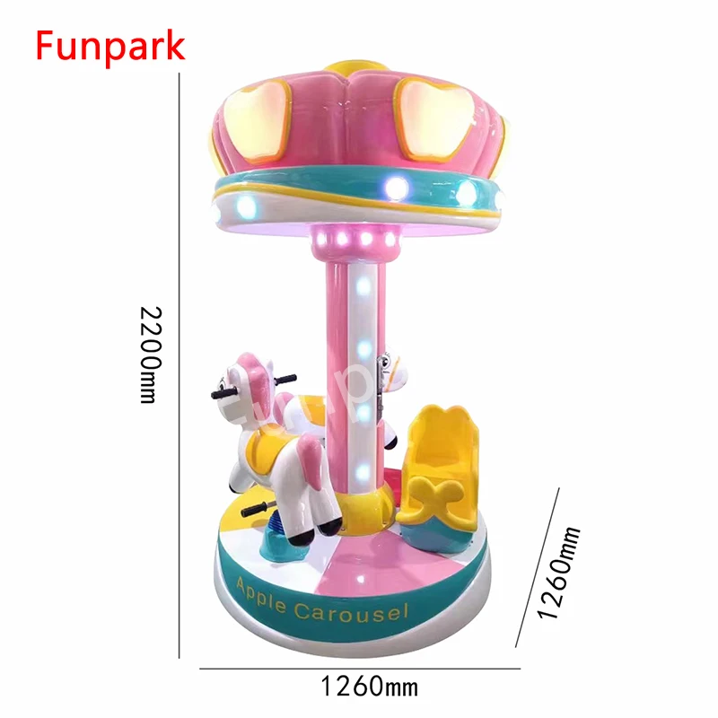 Popular coin operated Shopping mall Children's paradise kids carousel Game console Three people carousel