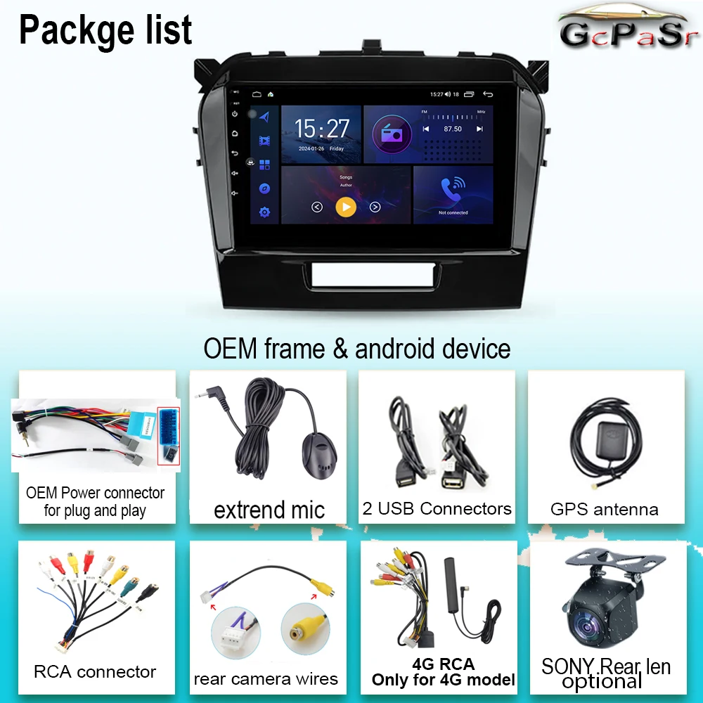 Car Android For Suzuki Vitara 2014 - 2018 Auto Radio Stereo Head Unit Multimedia Player GPS Navigation No 2din DVD 5G Wifi 7862