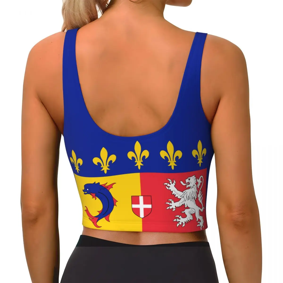 Women Sexy Sports Vest Flag Of Rhone Alpes Female Streetwear Sport Lingerie Tee Crop Top