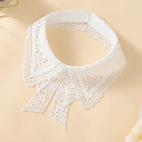 자수 나비 칼라, 우아하고 패셔너블한 셔츠, 싱글 칼라, 다용도 장식, 탈부착 가능한 페이크 칼라