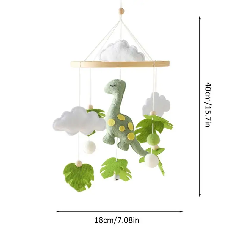 ثلاثية الأبعاد الغيوم الخضراء يترك الكرتون ديناصور الرياح الرنين ، سرير الطفل المحمول ، الحضانة قلادة الديكور ، الفتيان أو الفتيات
