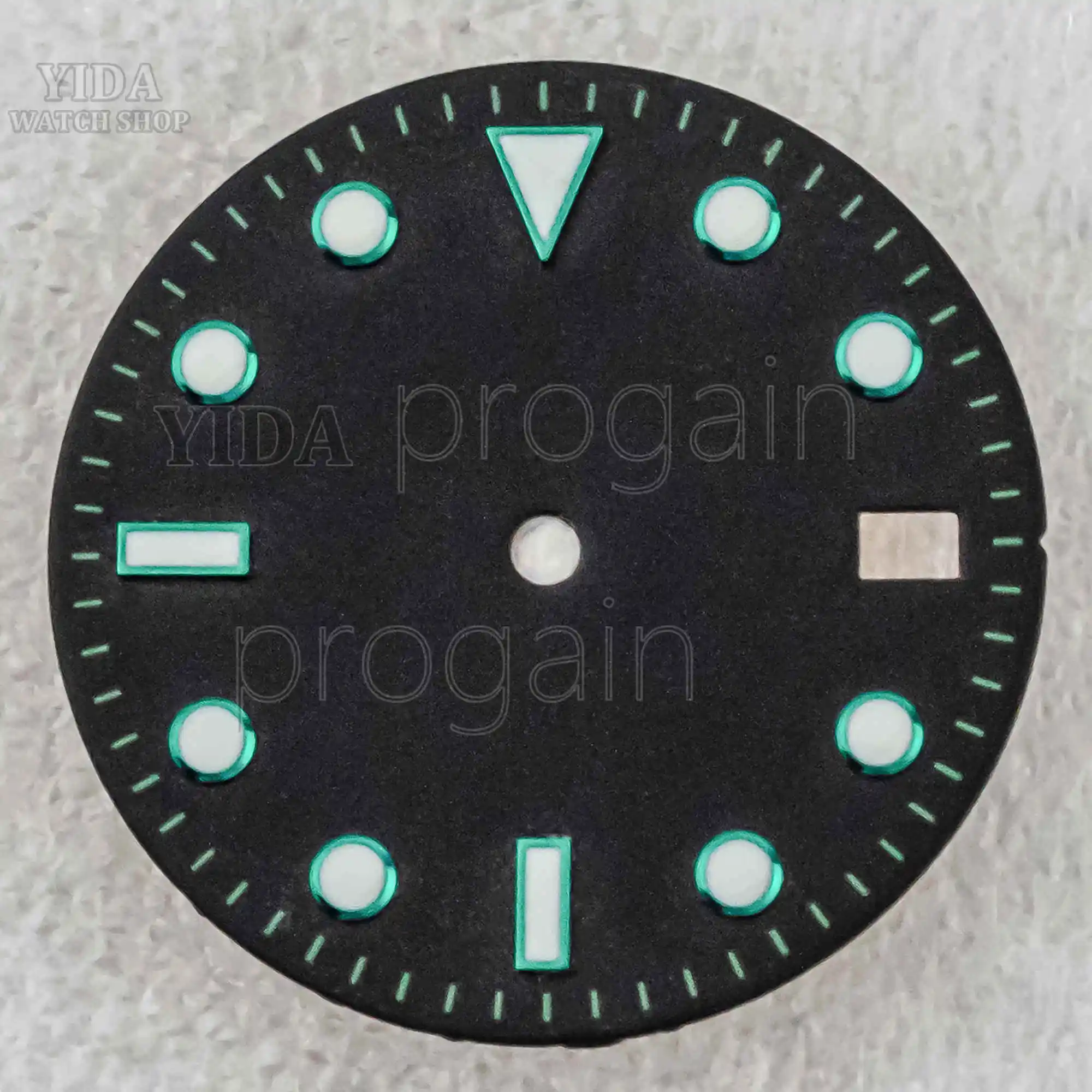 Модифицированный циферблат часов, зеленые светящиеся циферблаты, 28,5 мм, подходят для механизма NH34 NH35 NH36, инструменты для ремонта деталей часов SUB GMT, замена
