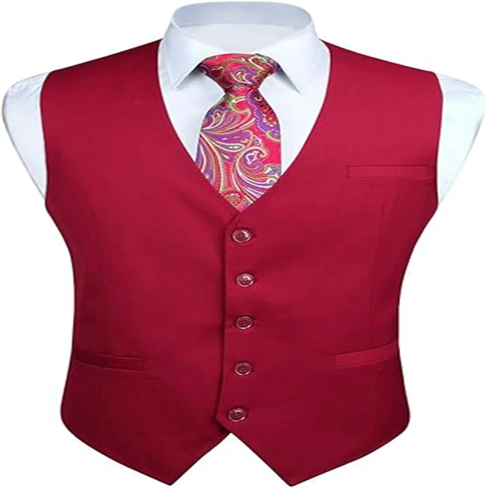 

Men's Suit Vest Business Formal Dress Waistcoat Vest with 3 Pockets for Suit or Tuxedo Slim Fit