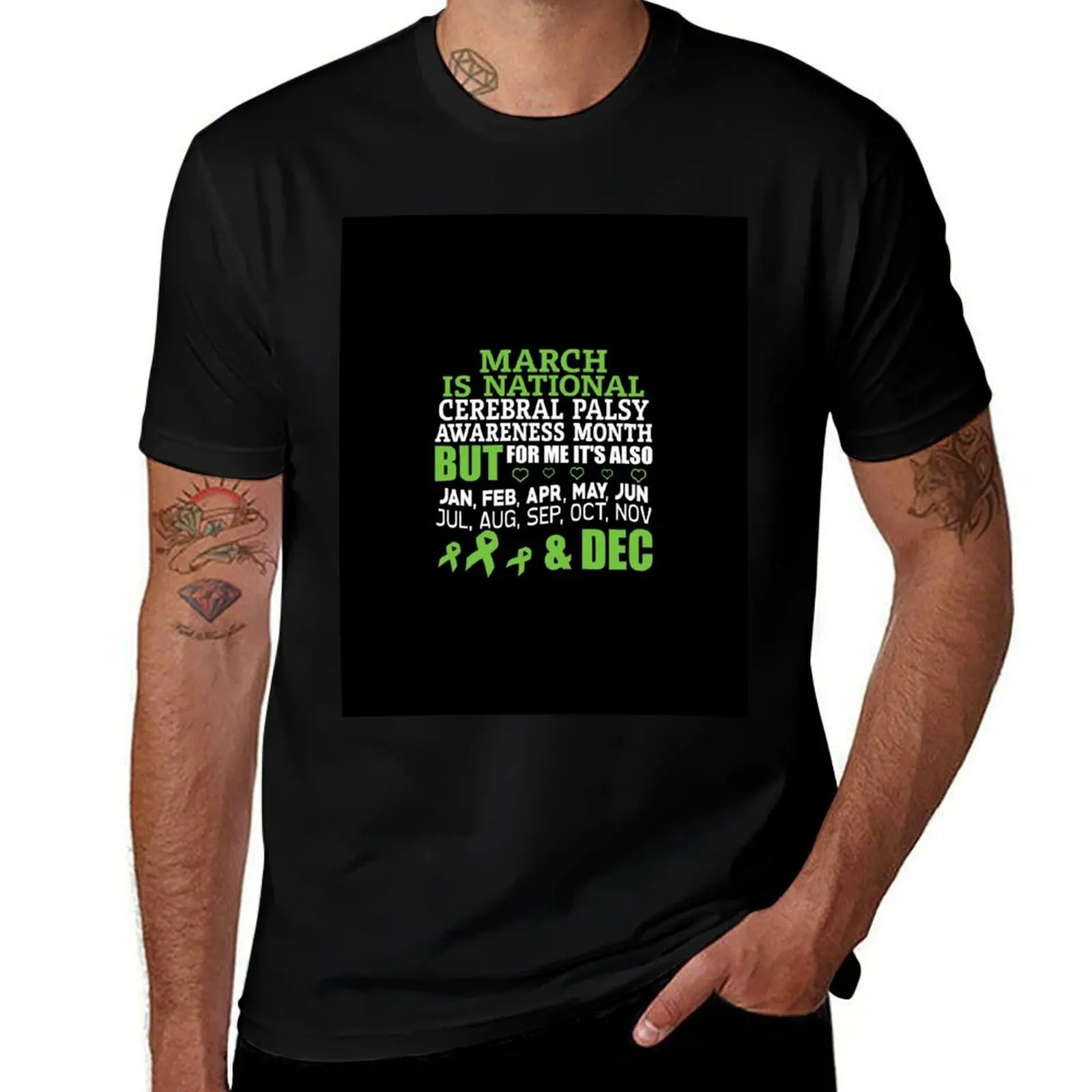 

March Is National Cerebral Palsy Awareness Month T-Shirt t shirt custom print t shirt for man t shirt man luxury T-shirt
