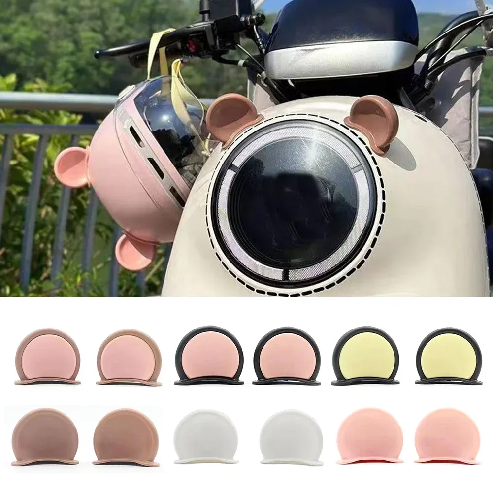 2Pcs Bear Ears Motorcycle Helmet Decoration Electric Bike Helmet Stickers Decor Cute Cartoon Motorcycle Helmets Accessories