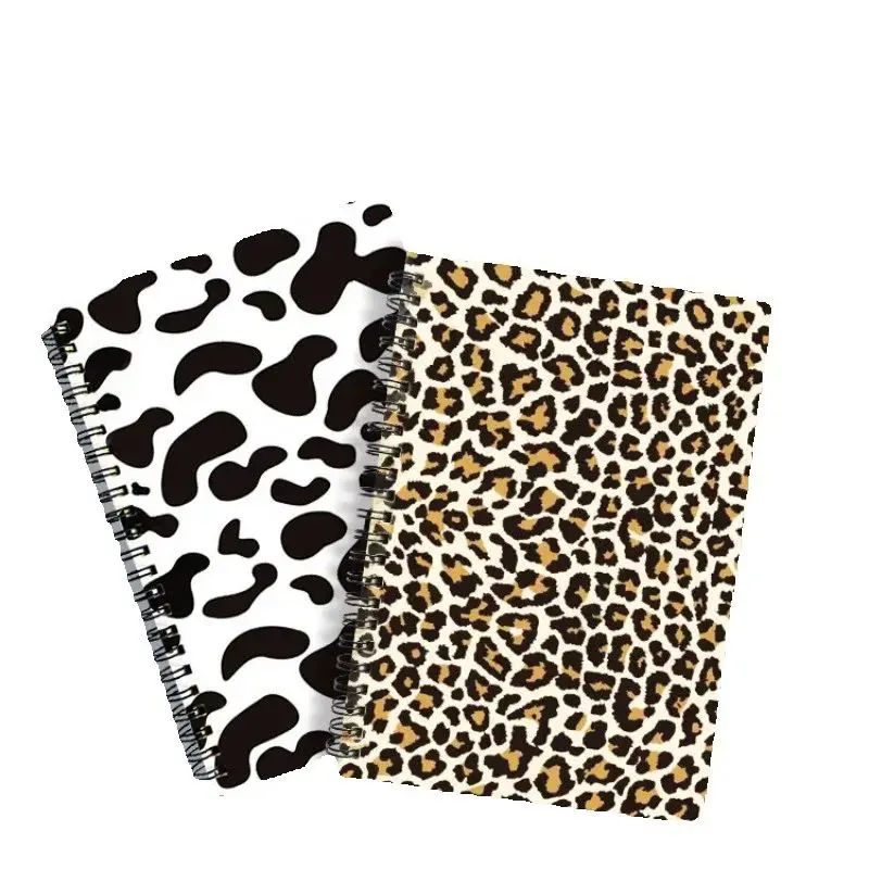 Cuaderno A5 con estampado de leopardo Simple, bobina de línea Horizontal a rayas de vaca, diario portátil para estudiantes, oficina de negocios, regalo de cumpleaños de alto valor