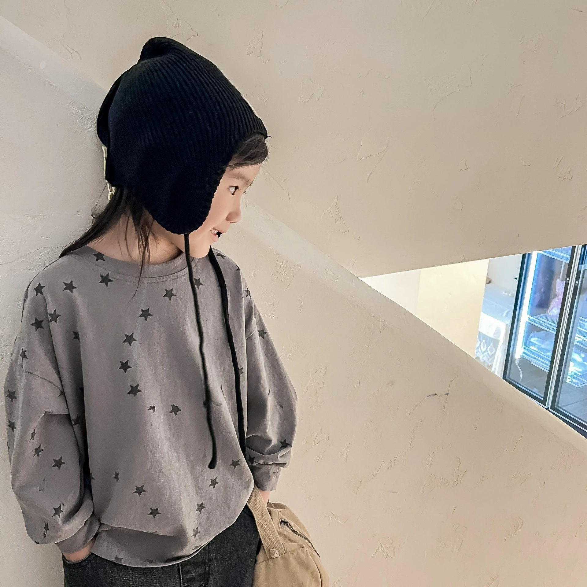 2025 Spring and Autumn Children's Clothing Korean Version Soft Star Pring T-shirt  Long Sleeved Base Shirt for Boys and Girls