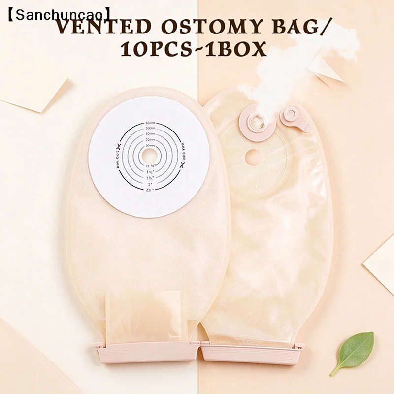 1 Set High Absorbency Odor Proof Ostomy Bags Drainable Colostomy Bag 15-60mm Hole For After Surgery Care〔San〕
