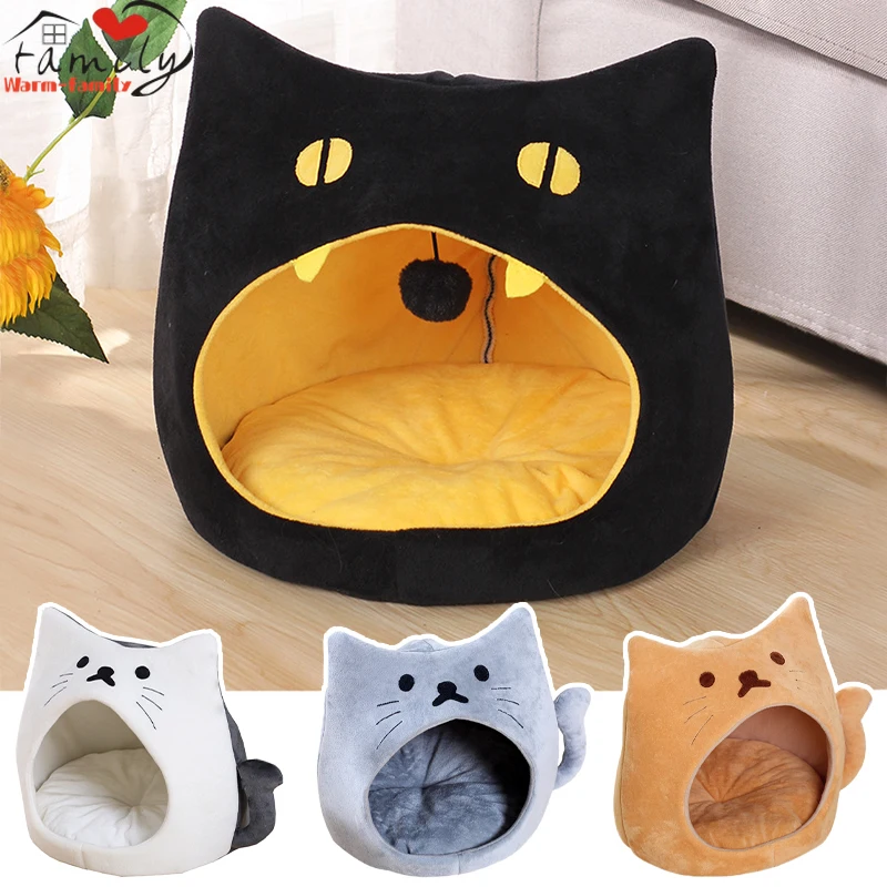 Deep Sleep Cat Bed Warm Pet House Cozy Cave Cushion Gatos Productos Para Mascotas Sleeping Dog Basket Tent Mat Pet Bed Supplies