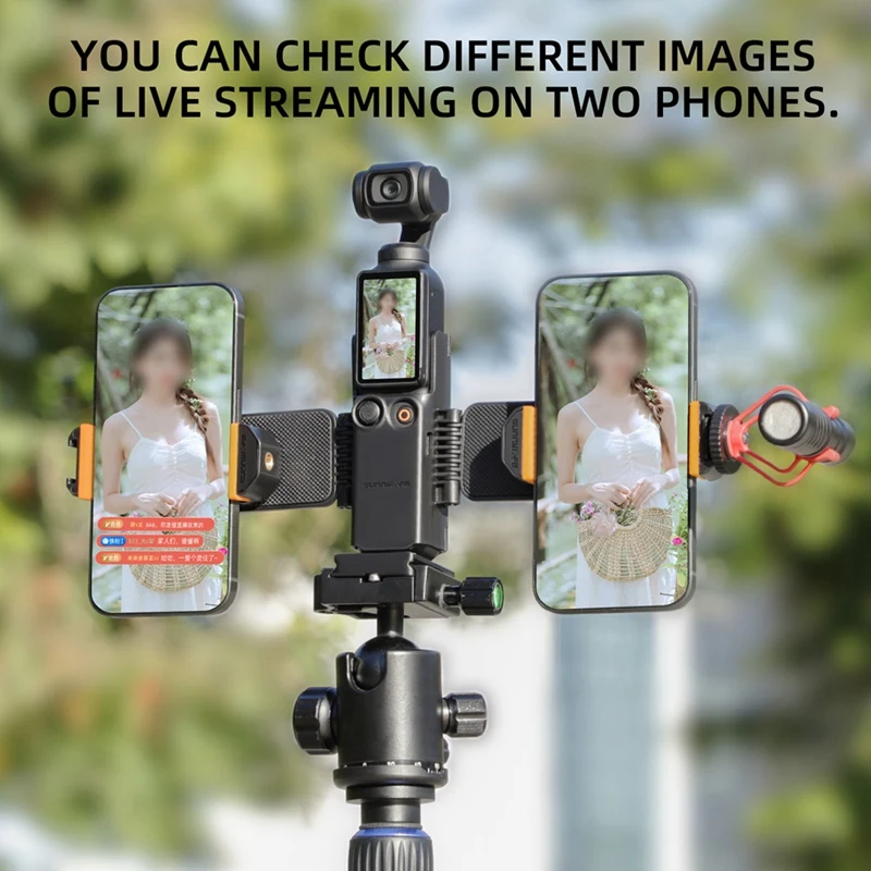 SUNNYLIFE Stand For Osmo Pocket3 Cell Phone Live Streaming Stand Expansion Cold Shoe Accessories Multi-Camera As Shown 1 PCS