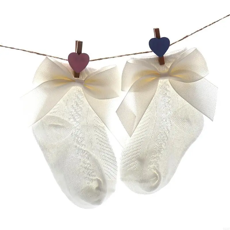 

95AE Lovely Baby Short Socks Girls Bowknot Socks Soft and Comfortable Ankle Length Socks for Daily Wear & Parties