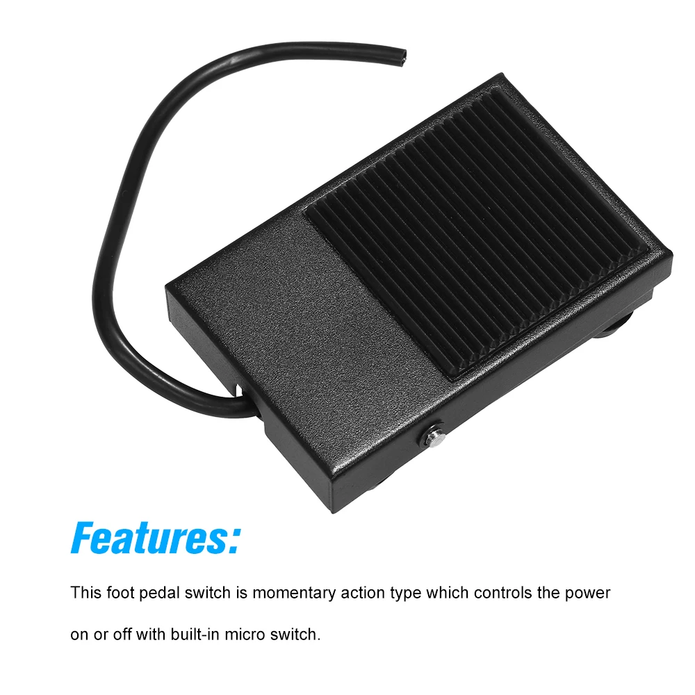 Interruttore a pedale antiscivolo in metallo per impieghi gravosi interruttore a pedale a pedale controllo momentaneo interruttore di ripristino automatico a 3 fili NO/NC