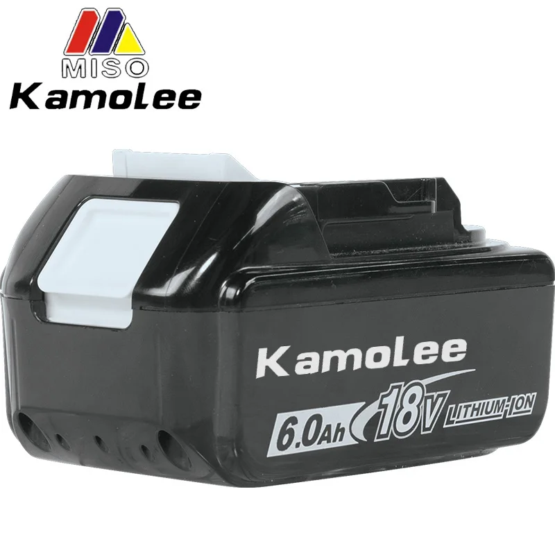 Batteria agli ioni di litio Kamolee 18V 6000mAh BL1860 Trapano a mano Batteria Utensili elettrici Supporto strumenti Kamolee