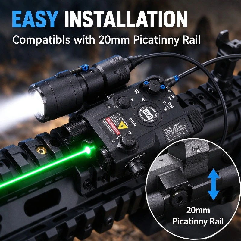 Tactical 3-Mode Laser Indicator, Green Laser & Strobe Flashlight with Remote Switch, Toy Model Upgrade Accessory