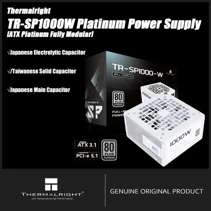

Thermalright TR-SP1000/850W80PLUS Platinum Efficiency Full Modular Power Supply 14CM Small-form ATX 3.1 PCI-e 5.1 Power Supply
