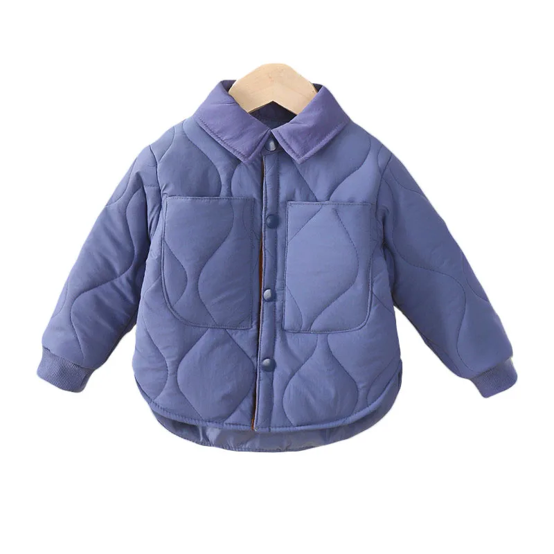 Boys Girls Autumn and Winter Coat Clothes Baby Long-sleeve Padded Jacket Kids  Shirt style Tops Outerwear Clothing 1-12T