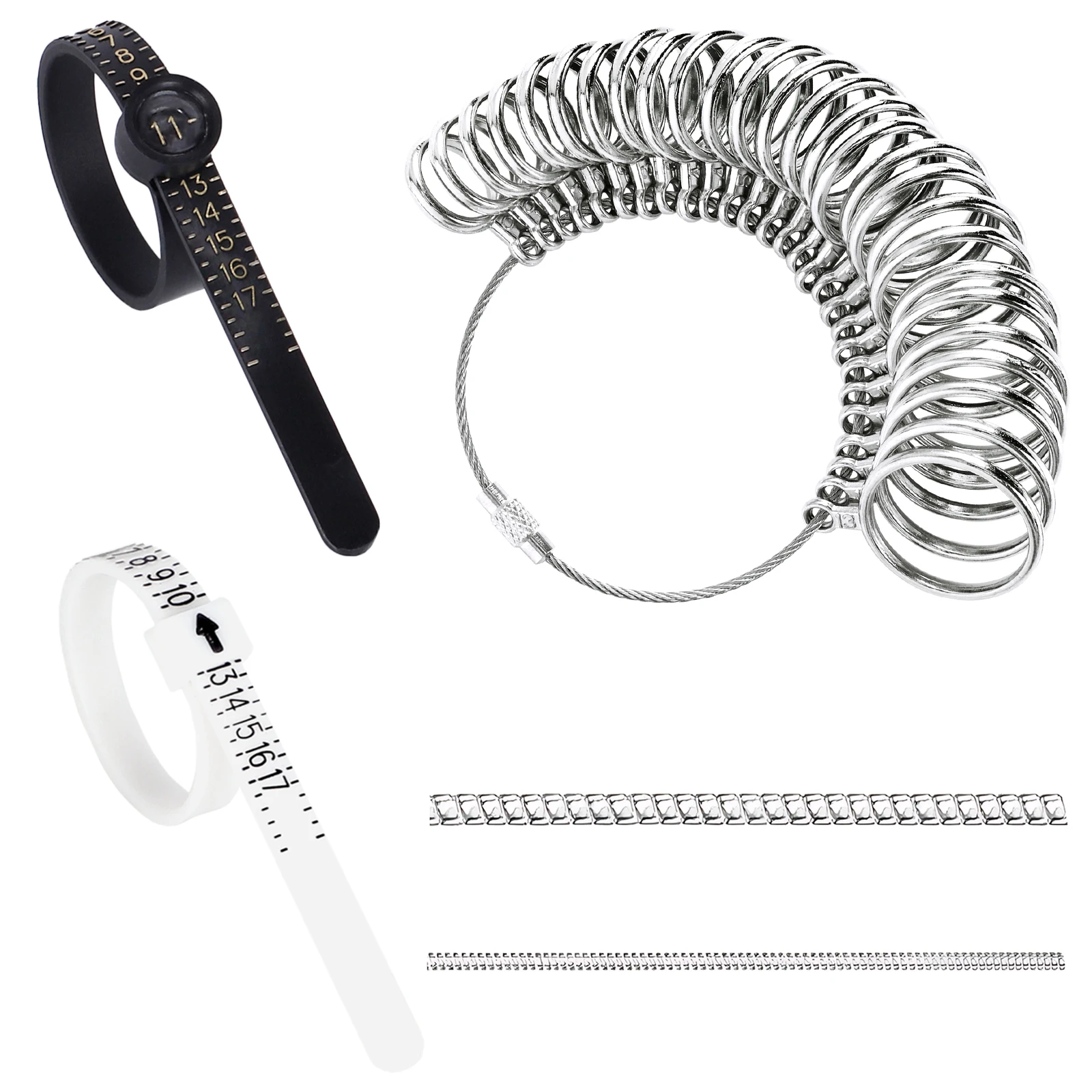 

Ring Sizer Measuring Tool Kit US Ring Size 0-13, 2PCS Reusable Finger Size 1-17 USA RingsRing Sizer Adjuster for Loose Rings