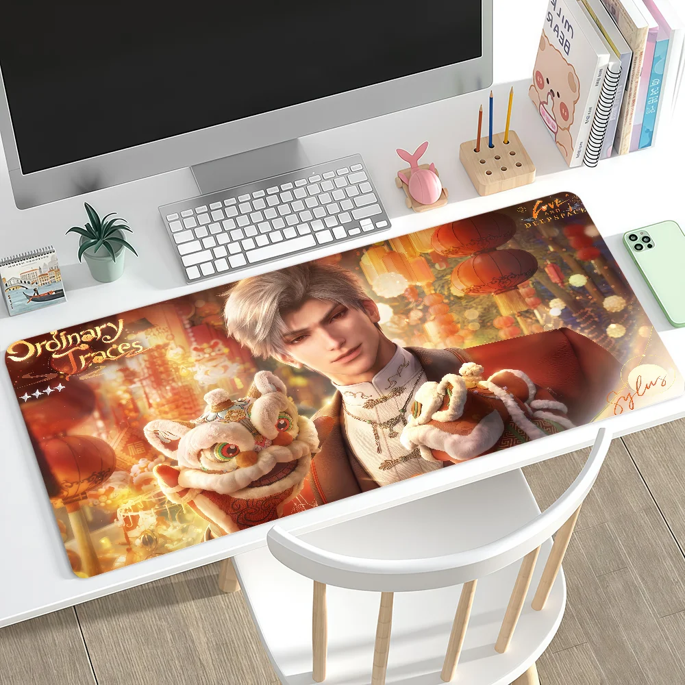 Love And Deepspace Happy New Year Mouse Pad Large Non-slip Lockedge Desktop Computer Desk Mat Keyboard MousePad Office Student