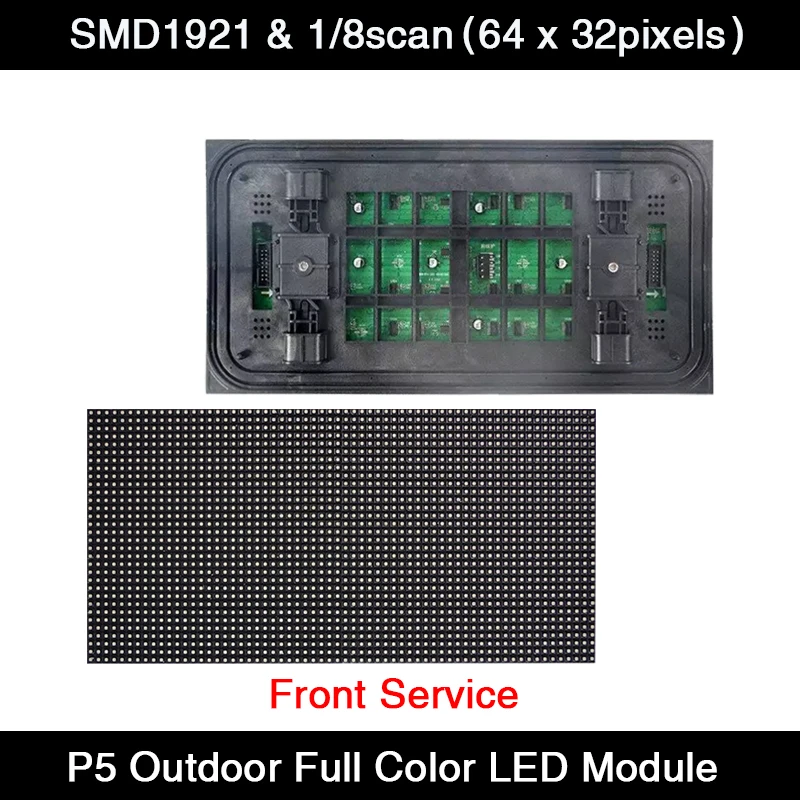 200pcs/lot Outdoor Front Service Led Display Screen  P5 Led Module for Advertising 320 X160mm / 64 x 32pixels