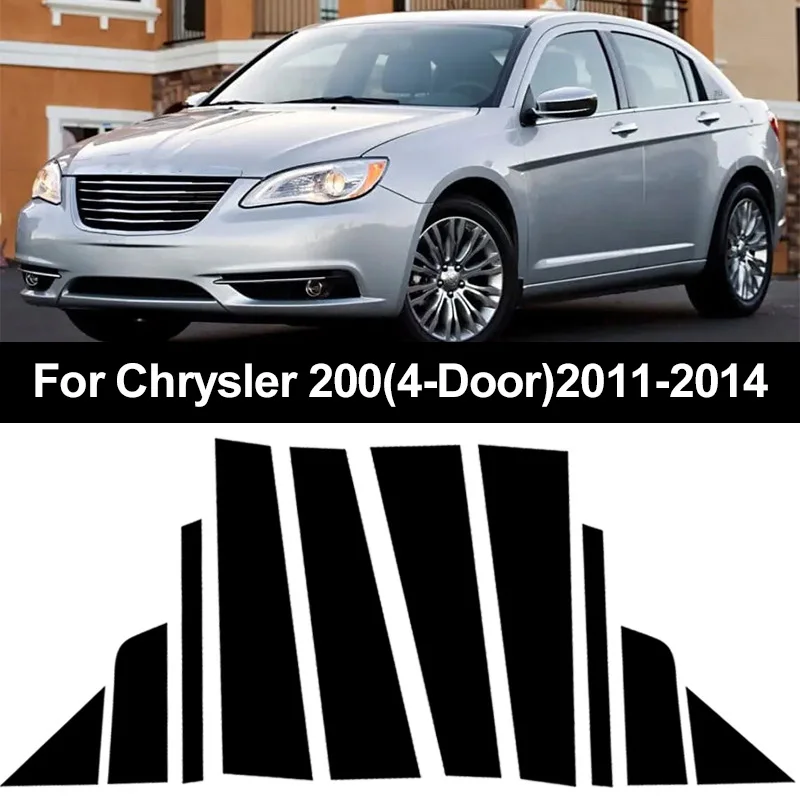 

10Pcs Car Window Door Pillar Posts Trim B C Column Cover Stickers Decal For Chrysler 200(4-Door)2011 2012 2013 2014 Accessories