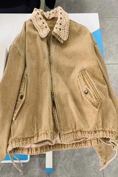 

Vintage Short Patchwork Denim Jacket for Women, 2025 New Women's Small-sized Jacket Top