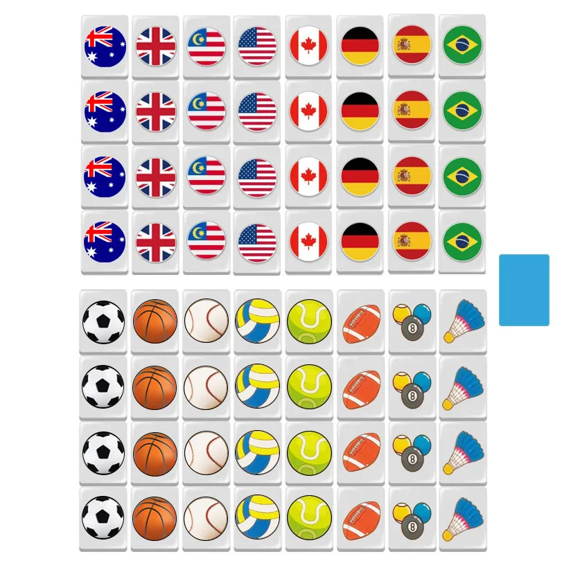 Juegos de MAh Jongg,Juego de Mahjong,Juego de Mahjong Juego de estrategia | Bloques de construcción 64 fichas, juguetes de viaje Mahjong Tiles, juego de bandera nacional MAh Jong, juegos de fiesta
