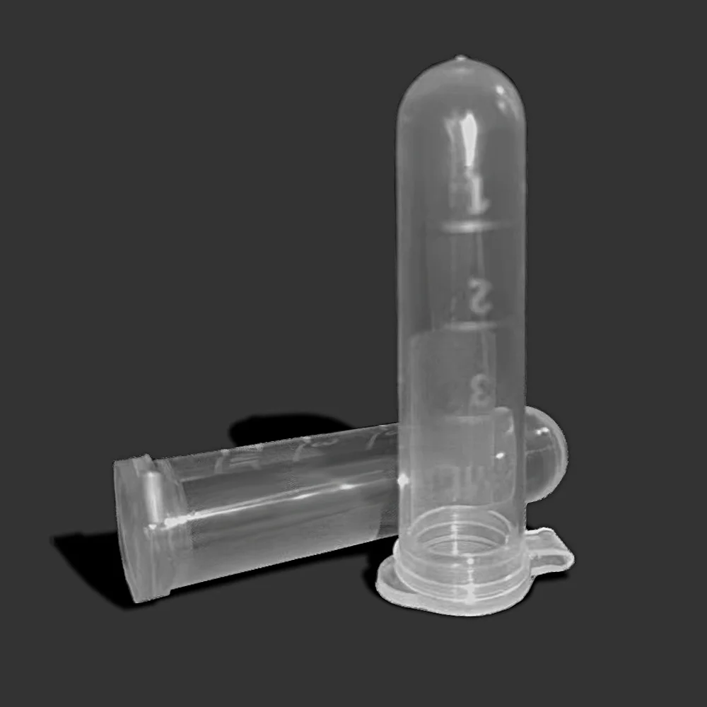 Tubes à essai en plastique pour centrifugeuse de laboratoire, fioles avec échelle, récipient pour échantillons, 5 ml, 300 pièces