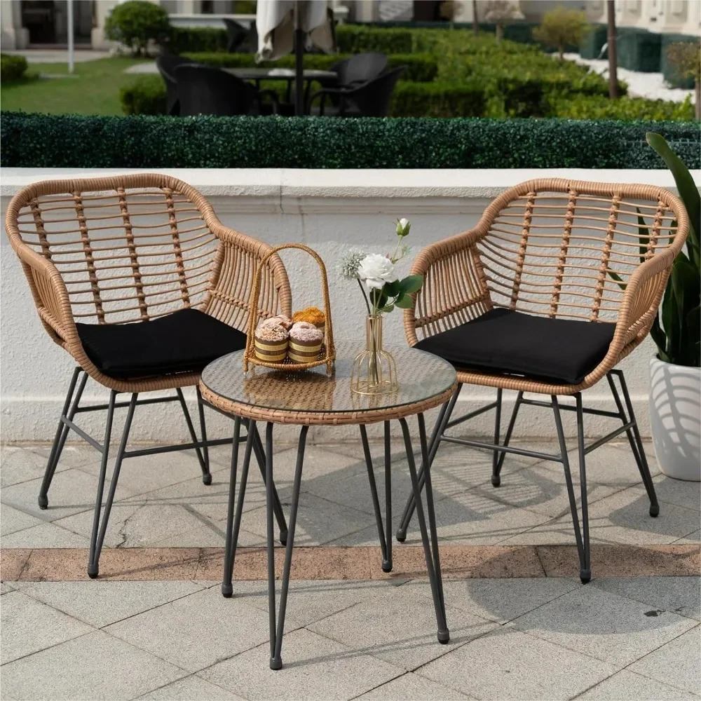 

Balcony Furniture Rattan Conversation Sets With Cushions Living Room Sofas 3 Piece Outdoor Wicker Furniture Patio Bistro Set