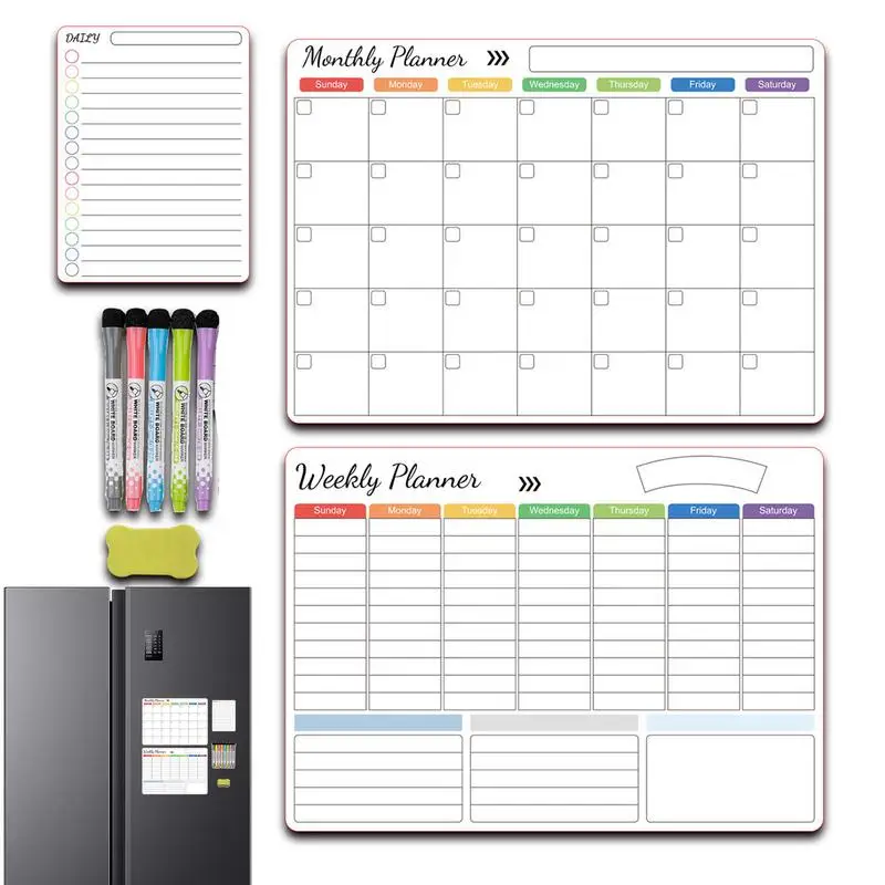 Acrylic Magnetic Dry Erase Board Calendar Reusable Dry Erase Monthly Planner For Refrigerator Clear Monthly Planner For