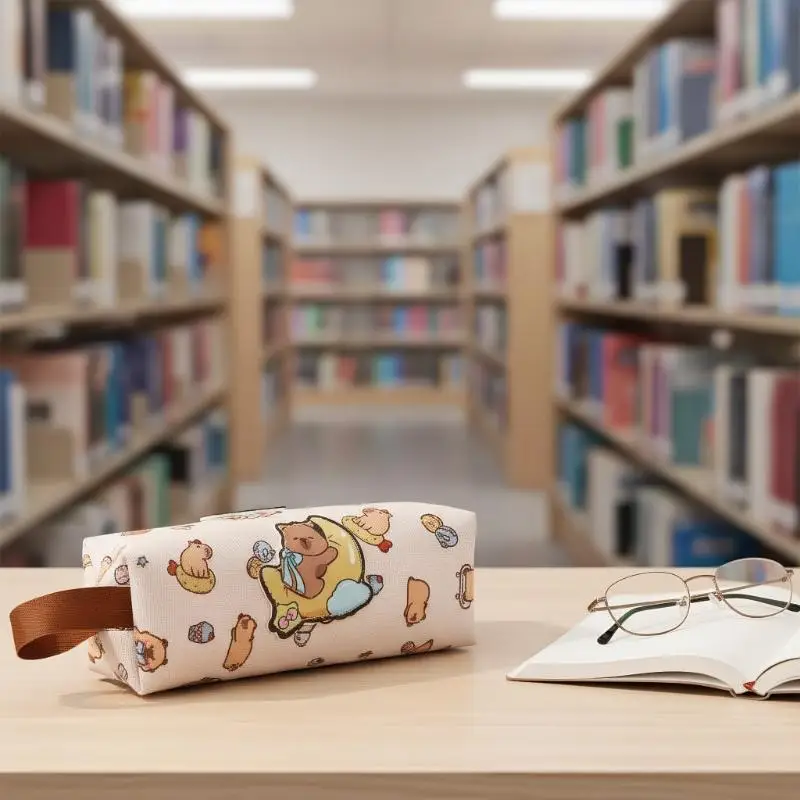 

Cute Cartoon Capybara Pencil Case Kawaii Handbag Multifunctional Large Capacity Storage Bag Makeup Bag Stationery Bag Supplies