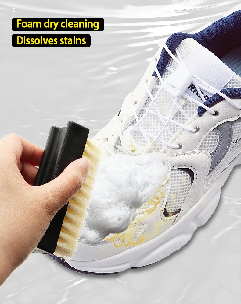 White Shoe Cleaner Foam Dry Cleaning Kit 150ML Waterless Foam Sneaker Cleaner Shoe Brush and Cleaning Cloth Set