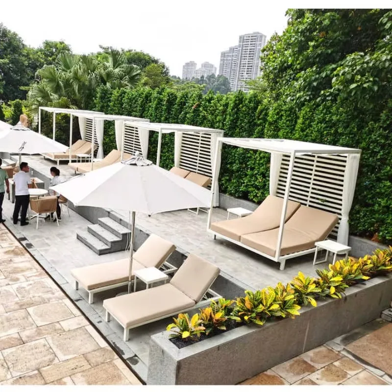 двойной деревянный курорт для отдыха, отеля, сада, бассейна, стул, патио, шезлонг, кровать от солнца, пляжная гостиная, уличная шезлонг, уличная мебель