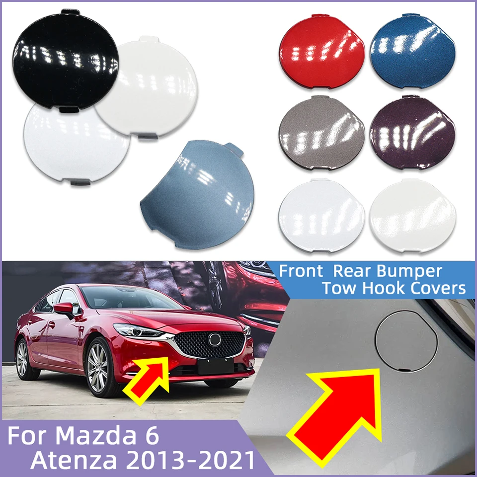 For Mazda 6 Atenza 2013-2021 Front Bumper Tow Hook Cover Lid Towing Hook Hauling Trailer Cap Hole Garnish Trim Painted