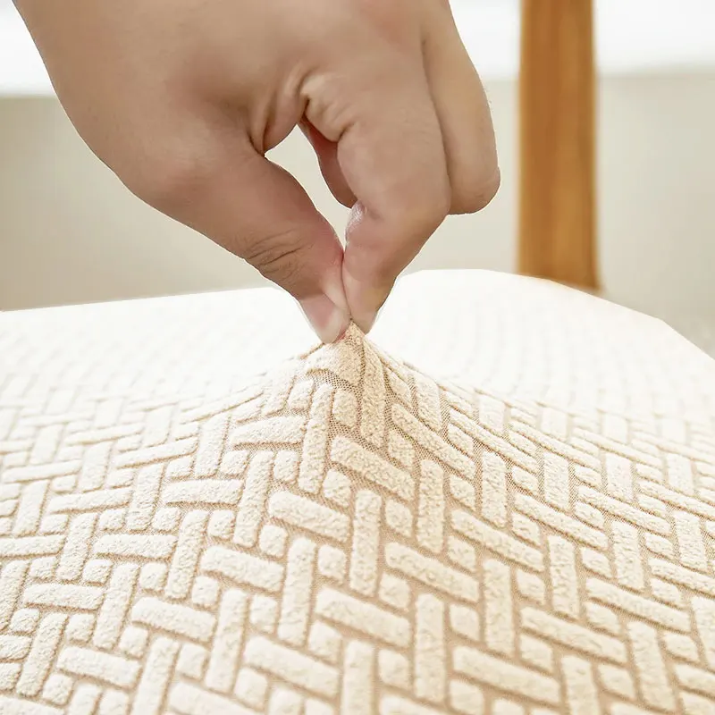 Durable Stretch Jacquard Dining Room Chair Seat Covers Removable Washable Elastic Upholstered Dining Chair Cushion Slipcover