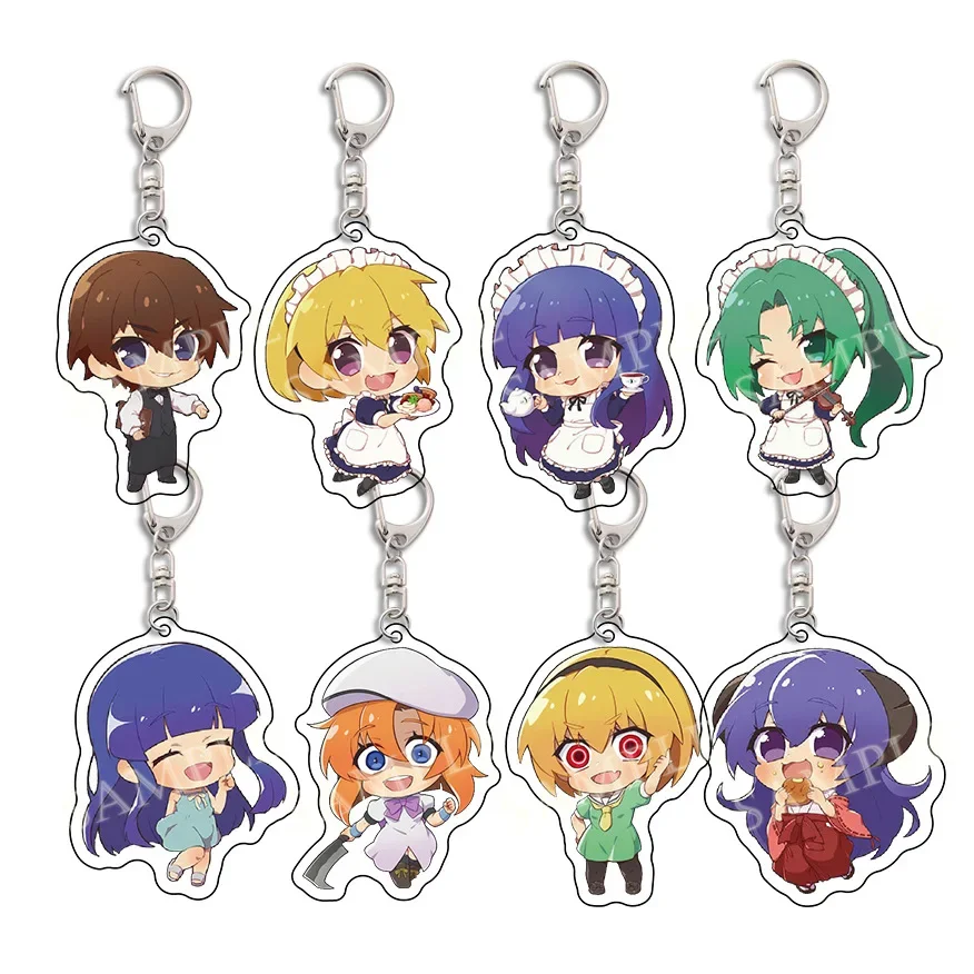 Cute Higurashi When They Cry Anime Keychain Cute Figures Ryugu Rena Cartoon Acrylic Pendant Keyring Women Men Fashion Key Chains