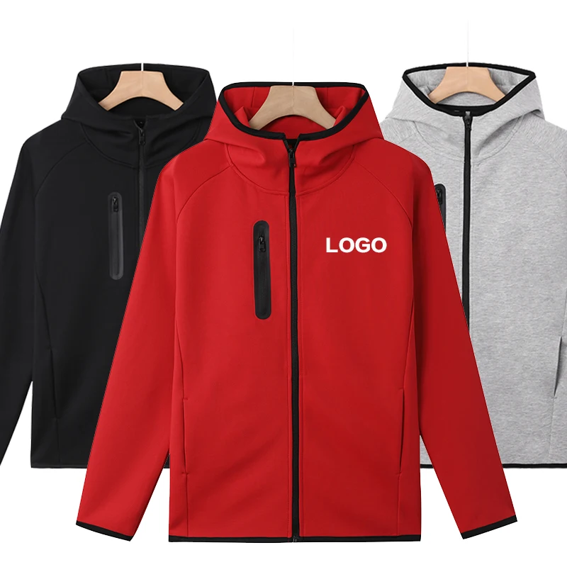 Men's And Women's Zipper Hoodie Custom LOGO Outdoor Sports Leisure Coat Running Training Clothes Work Clothes