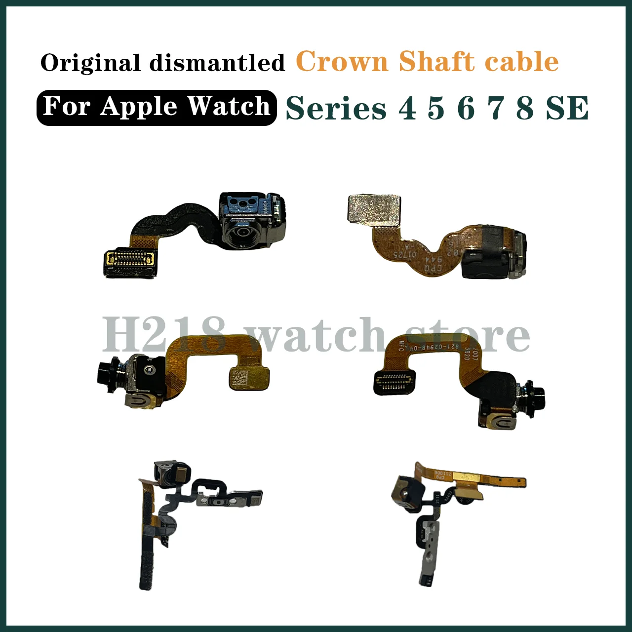 Crown Shaft Cable For Apple Watch Series 4 5 6 7 8 E Crown Frame Housing Button Nut Cover Rotating Shaft Flex Replacement Parts