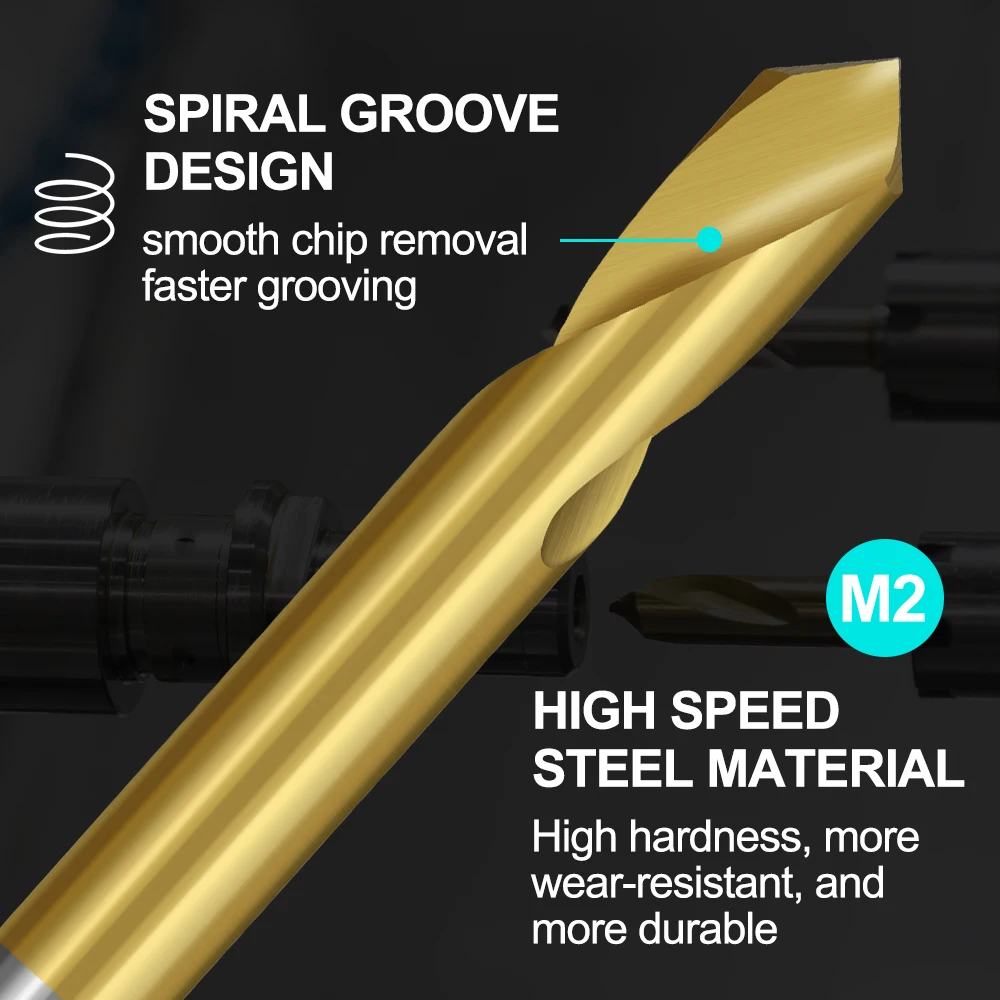 XCAN HSS Drill Bit NC Spot Drill Carbide Stub Center Bit 90 Degree 3-16mm Chamfer Location  Guide Pilot Hole CNC Machine Tool