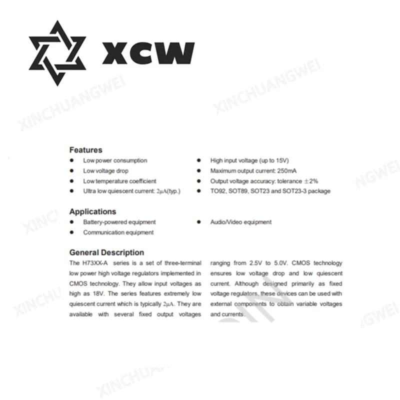 10PCS H7333-A SOT-23 250mA 3.3V withstand voltage 18V (LDO) linear regulator chip