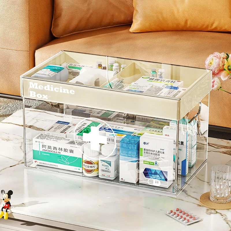 

Large Capacity Multi-Layer Home Medicine Box Medical Storage Case Transparent Design for First Aid Medication Organization