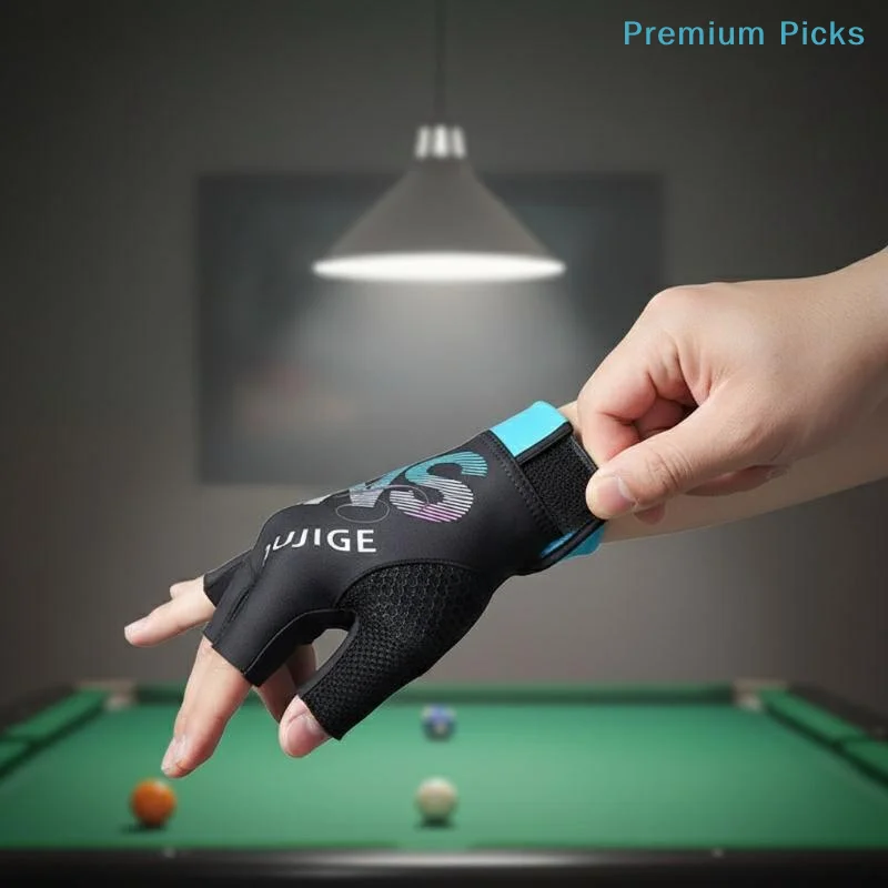 portable3 Finger Open Pool Glove Breathable Polyester Comfortable AntiSlip Fit for Snooker Cue Sports Practice