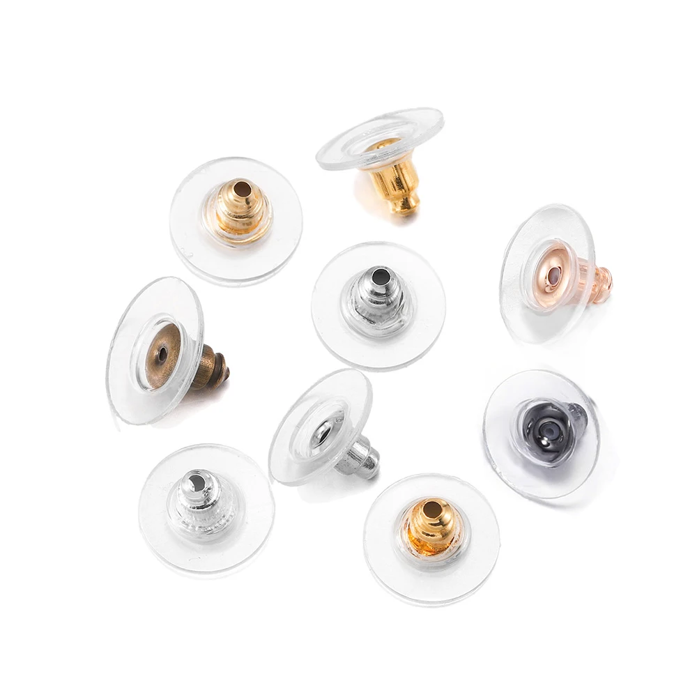 100-100 stücke Gummi Ohrring Rücken Stopper Ohrmuttern Ohr stecker zurück Lieferungen für Schmuck DIY Schmuck Ergebnisse machen Zubehör