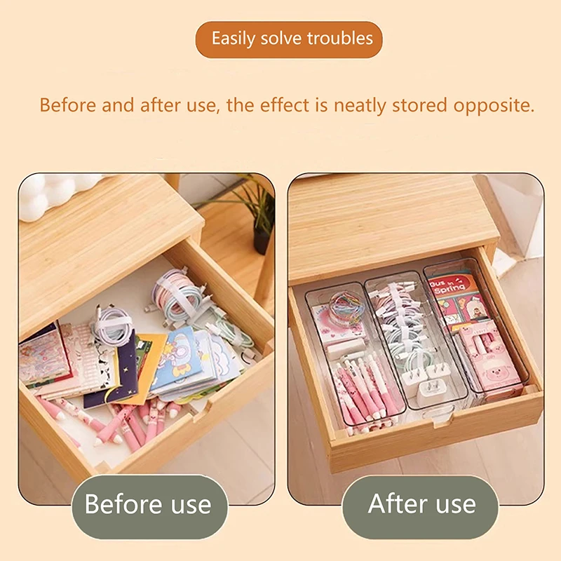 1PC Refrigerator Organizer Bins, Clear Stackable Plastic Food Storage Rack With Handles Eyelash Storage Box Makeup Organizer