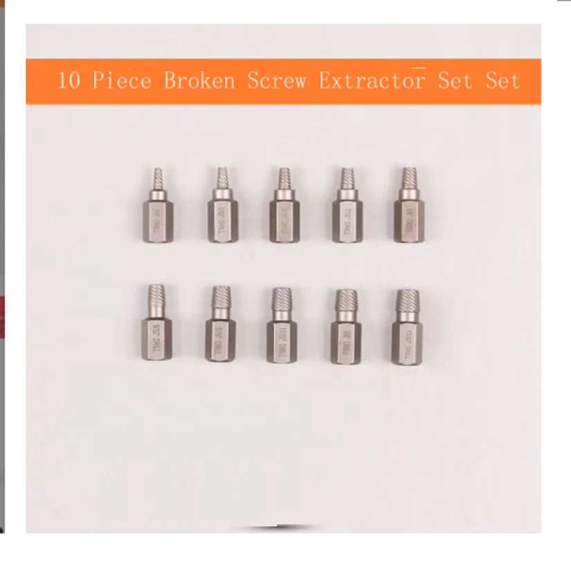 NEW 10PCs Bolt Extractor Broken Screw Nut Removal Tool Multi-spline Broken Stud Sliding Tooth Removal Hexagonal Head